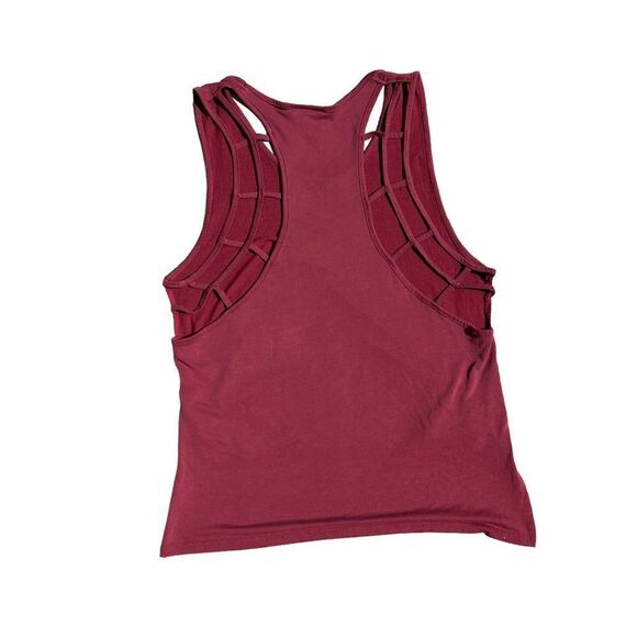EVOLUTION AND CREATION ACTIVE Burgundy Tank Top W/Back Cut Outs Size XS - Picture 2 of 4